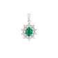 1.43ct Emerald Diamond Fashion Pendants 14KT White Gold