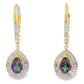 Mystic Fire Topaz Dangle Earrings 10KT Yellow Gold