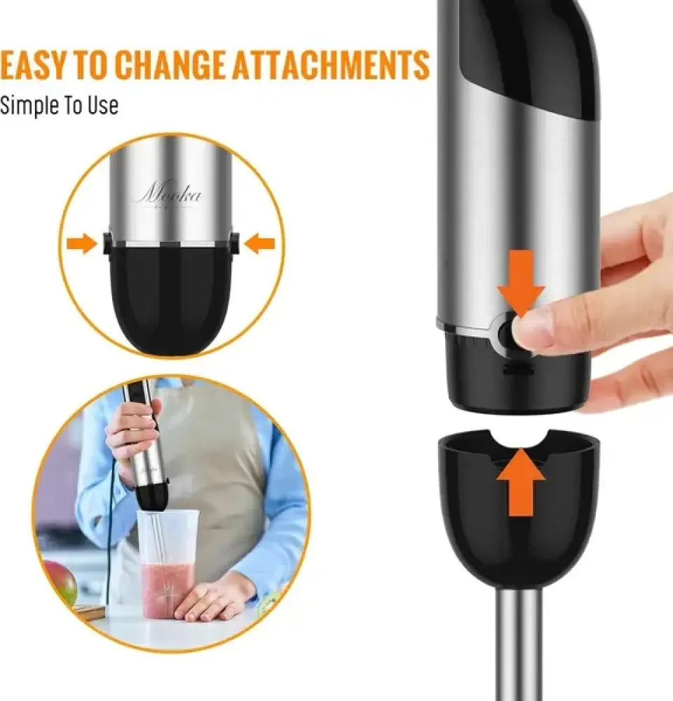 1100w 5-in-1 Hand Immersion Blender and Food Processor Set