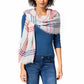 INC International Concepts Feminino Colorido Xadrez Wrap Branco Brilhante