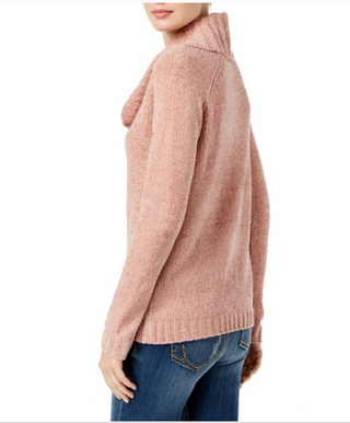 Suéter feminino de gola alta em chenille da INC International Concepts, rosa, tamanho médio