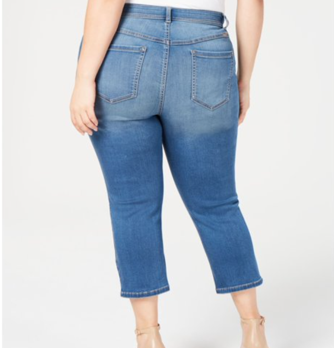 Calça Jeans Skinny Cropped Incfinity Feminina da International Concepts Azul Tamanho 16W