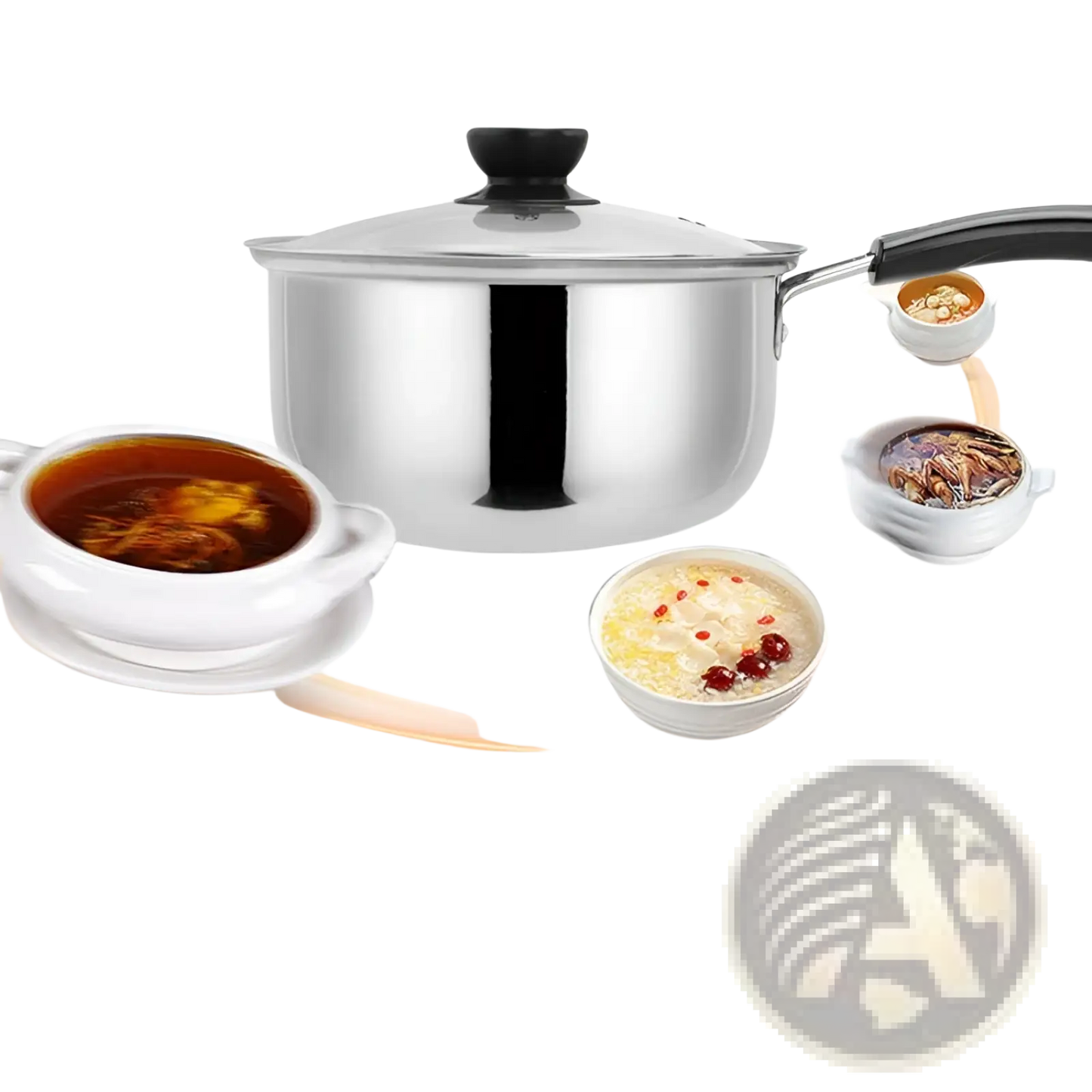 Induction Stainless Steel Cookware Set with Glass Lids