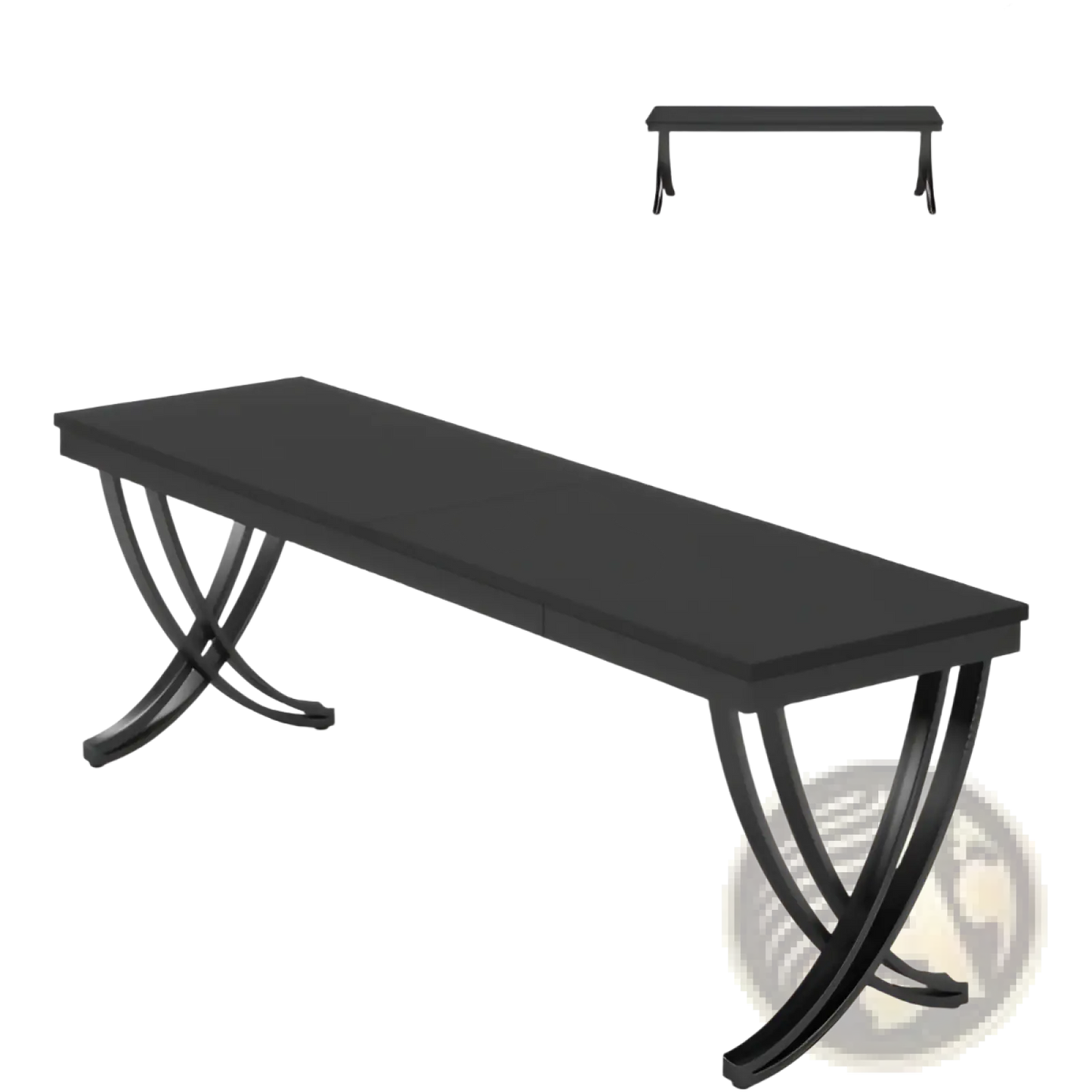 Industrial Double Computer Desk with Metal Legs