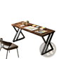 Industrial Writing Desk 55 Inch Dark Wood Table