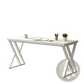 Industrial Writing Desk 55 Inch White Wood Table