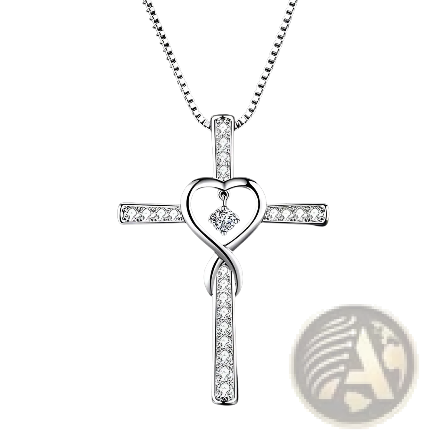 Infinity Love Heart Cross Birthstone Crystal Necklace