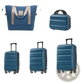 Inky Blue 12 Piece Abs Hardshell Luggage Set with Spinner Wheels