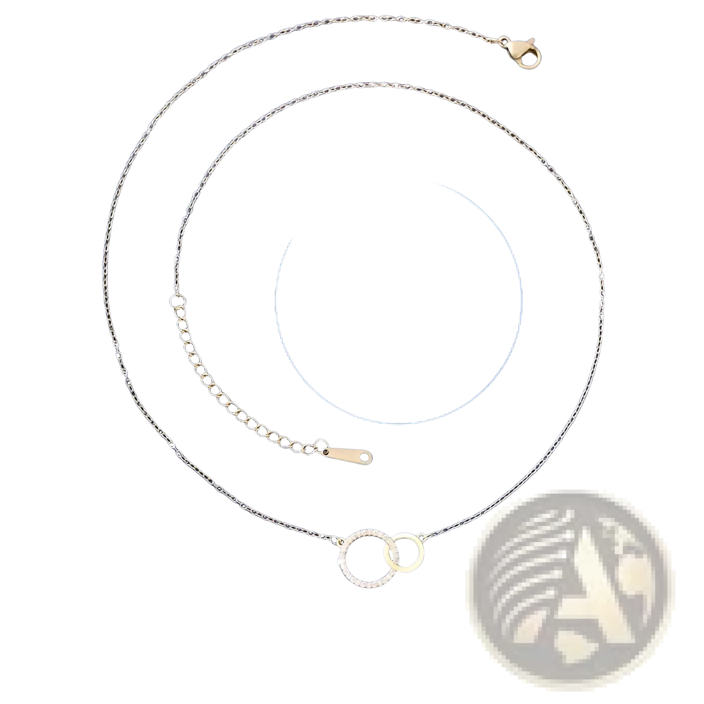 Interlocking Double Circle Pendant Clavicle Necklace