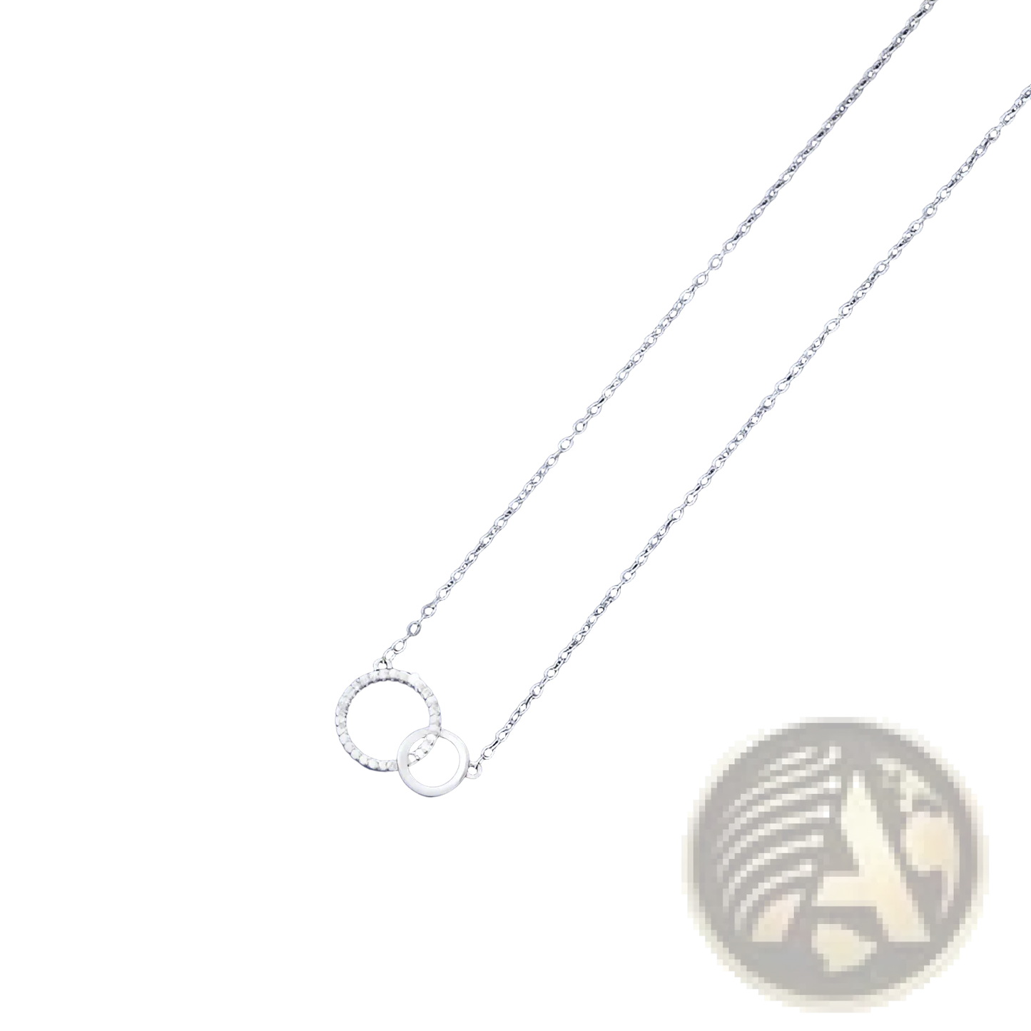 Interlocking Double Circle Pendant Clavicle Necklace