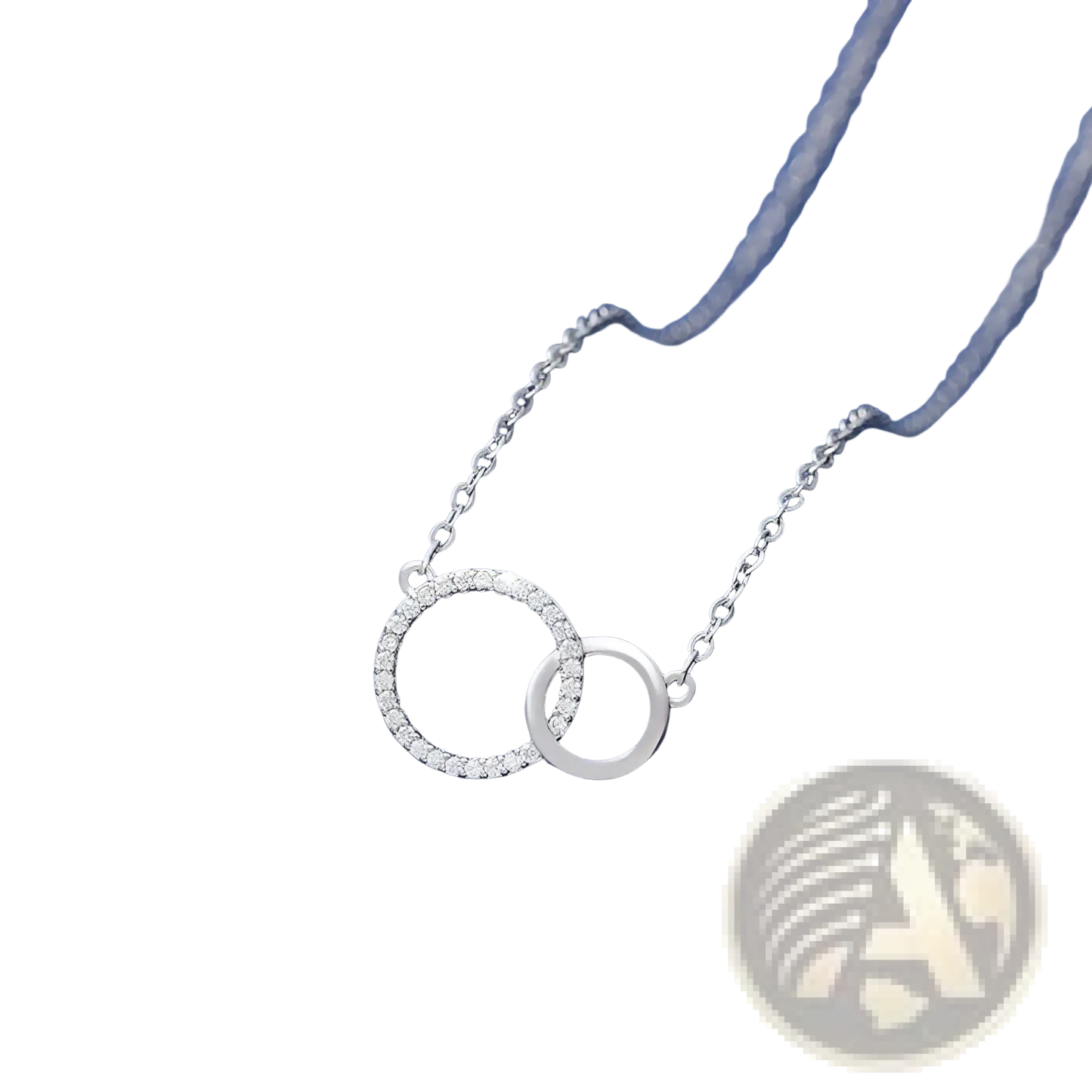Interlocking Double Circle Pendant Clavicle Necklace