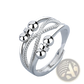 Interwoven Silver Anxiety Relief Adjustable Ring