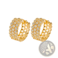 Intricate Gold Openwork Crystal Hoop Earrings