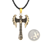 Intricate Viking Axe Pendant Necklace with Braided Cord
