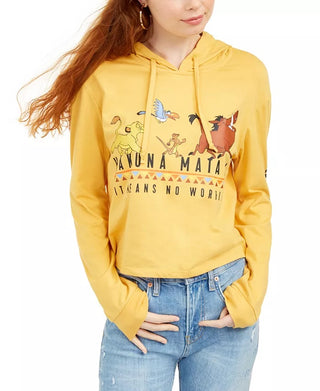 Moletom com capuz estampado Rei Leão da Disney Junior, tamanho grande e dourado