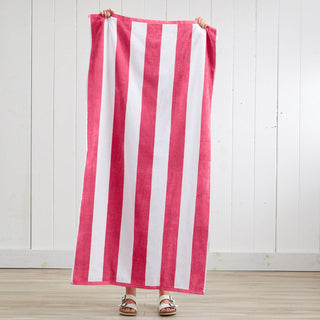 Cotton Velour Cabana Stripe Beach Towel - Novia Collection