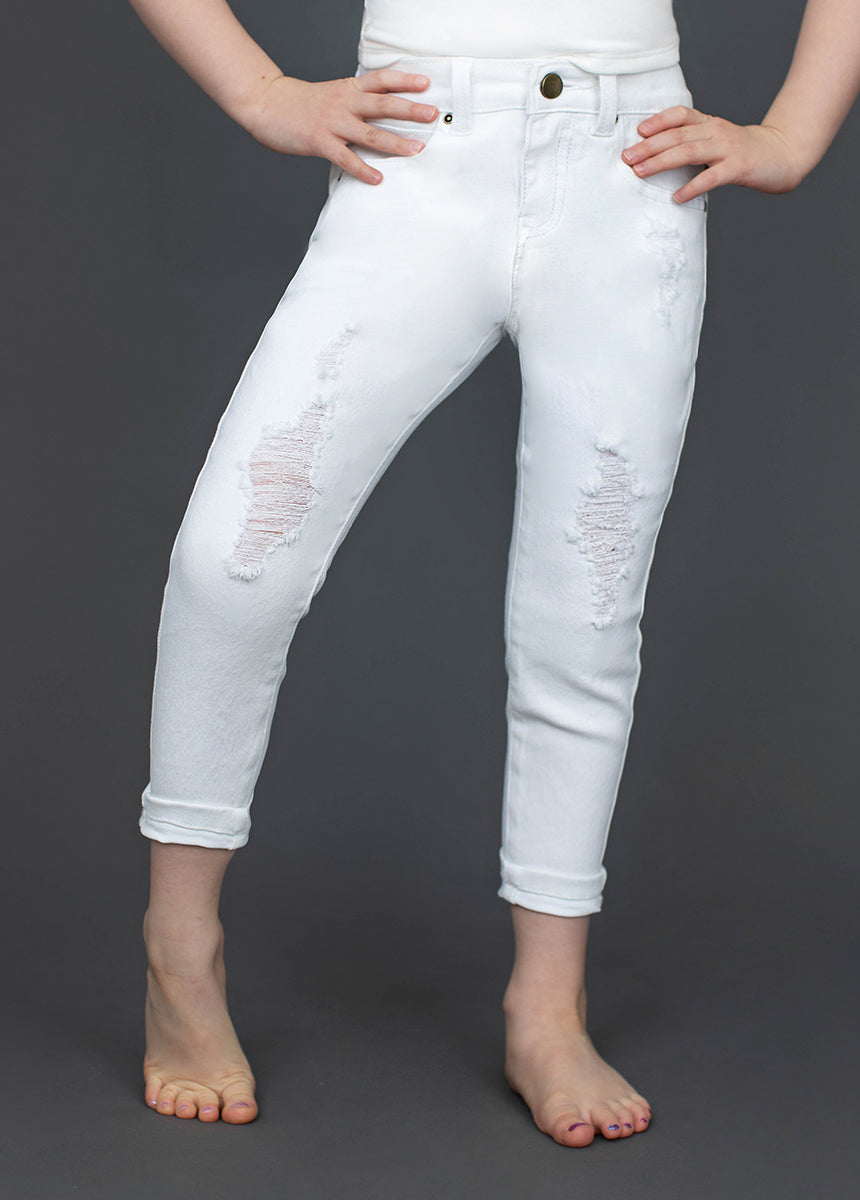 [Joyfolie Izzy Denim Jeans in White]