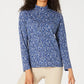 Blusa feminina Karen Scott com estampa de gola falsa, azul marinho, tamanho XX-G