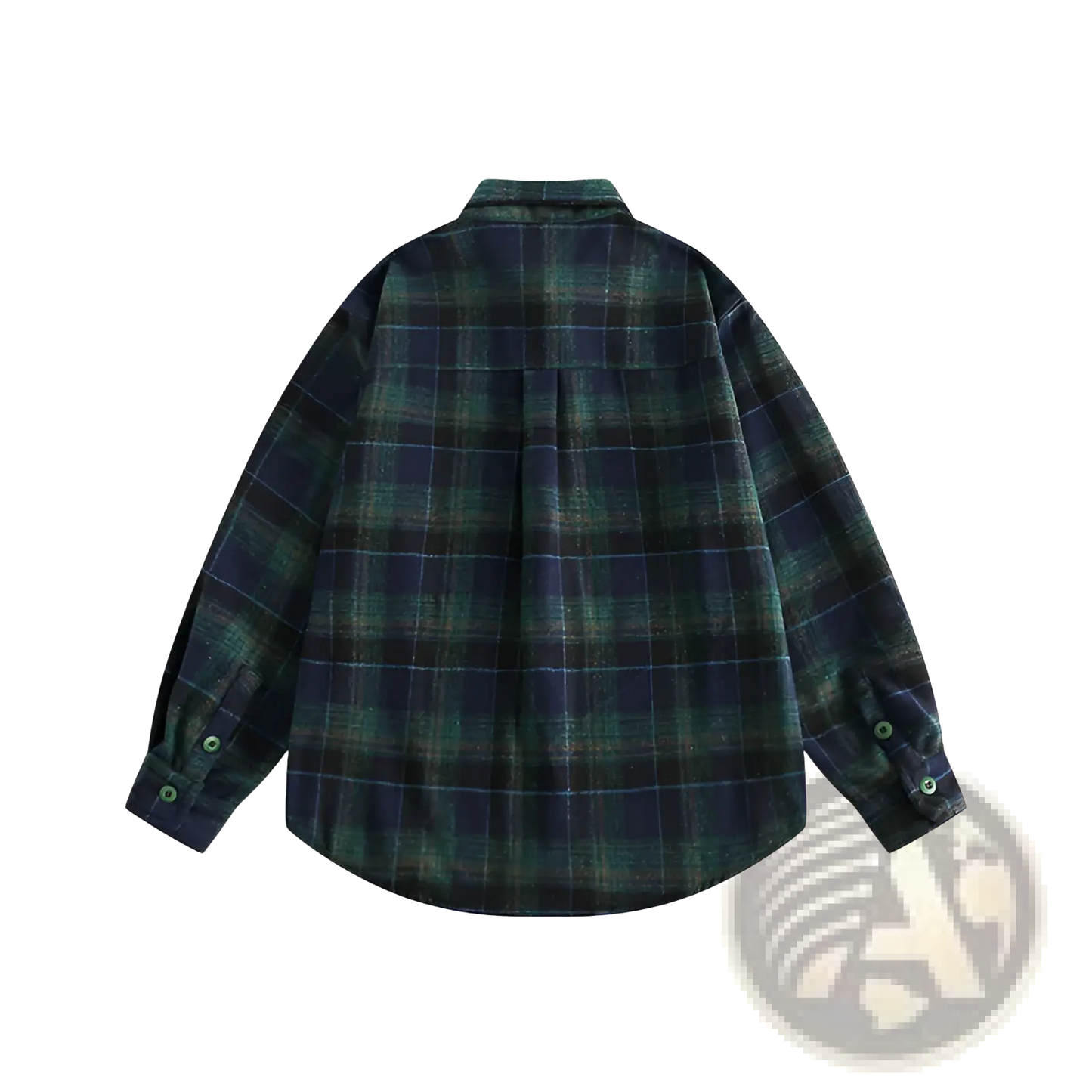 Japanese Retro Dark Green Plaid Flannel Shirt