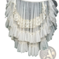 Tiered Ruffle Tulle A-line Lace Midi Skirt