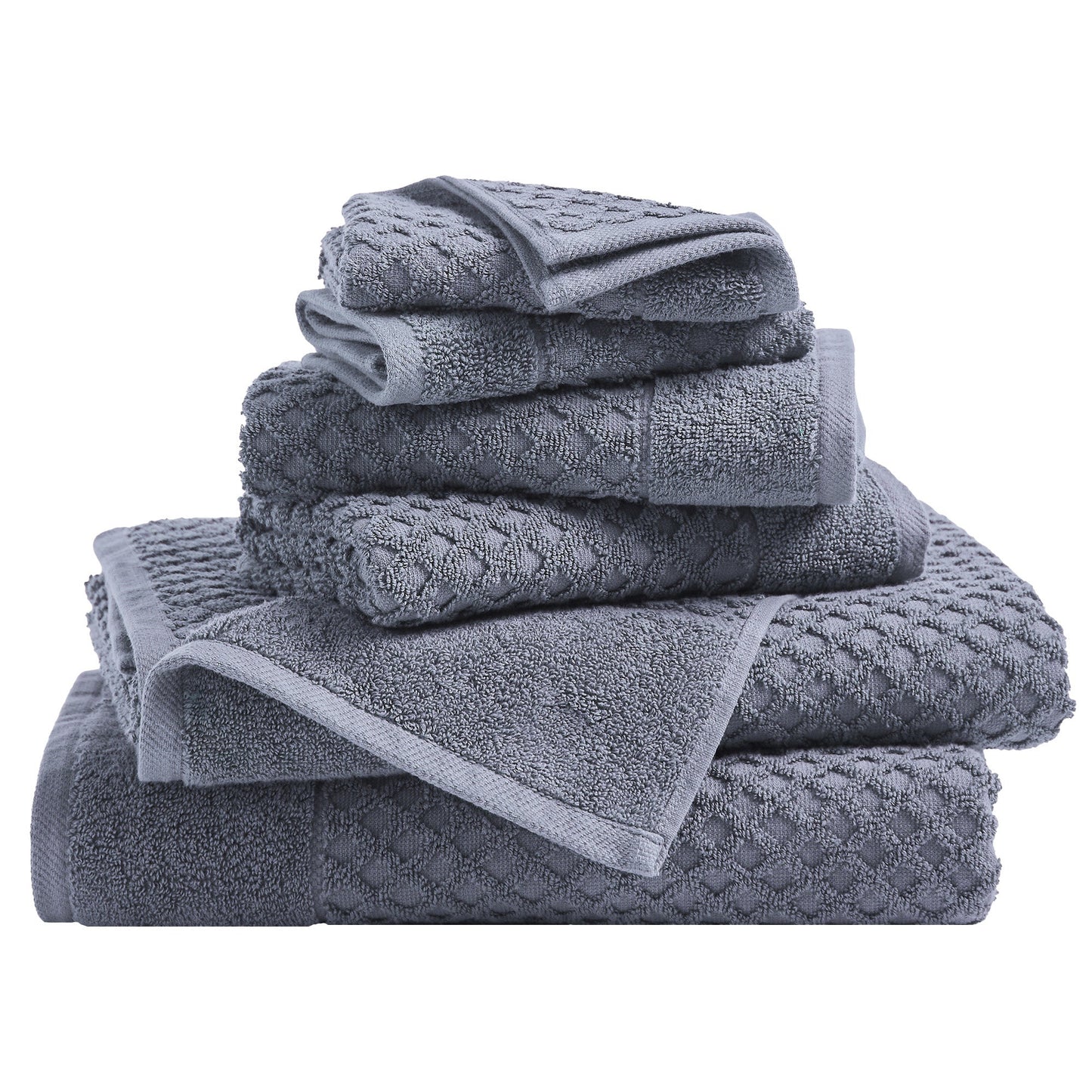 Cotton Diamond Waffle Weave Bath Towel Set - Grayson Collection