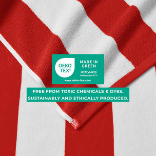 Cotton Velour Cabana Stripe Beach Towel - Novia Collection