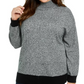 Karen Scott Suéter Feminino Plus Size Gola Falsa Algodão Cinza Escuro Tamanho 1X