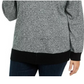 Karen Scott Suéter Feminino Plus Size Gola Falsa Algodão Cinza Escuro Tamanho 1X