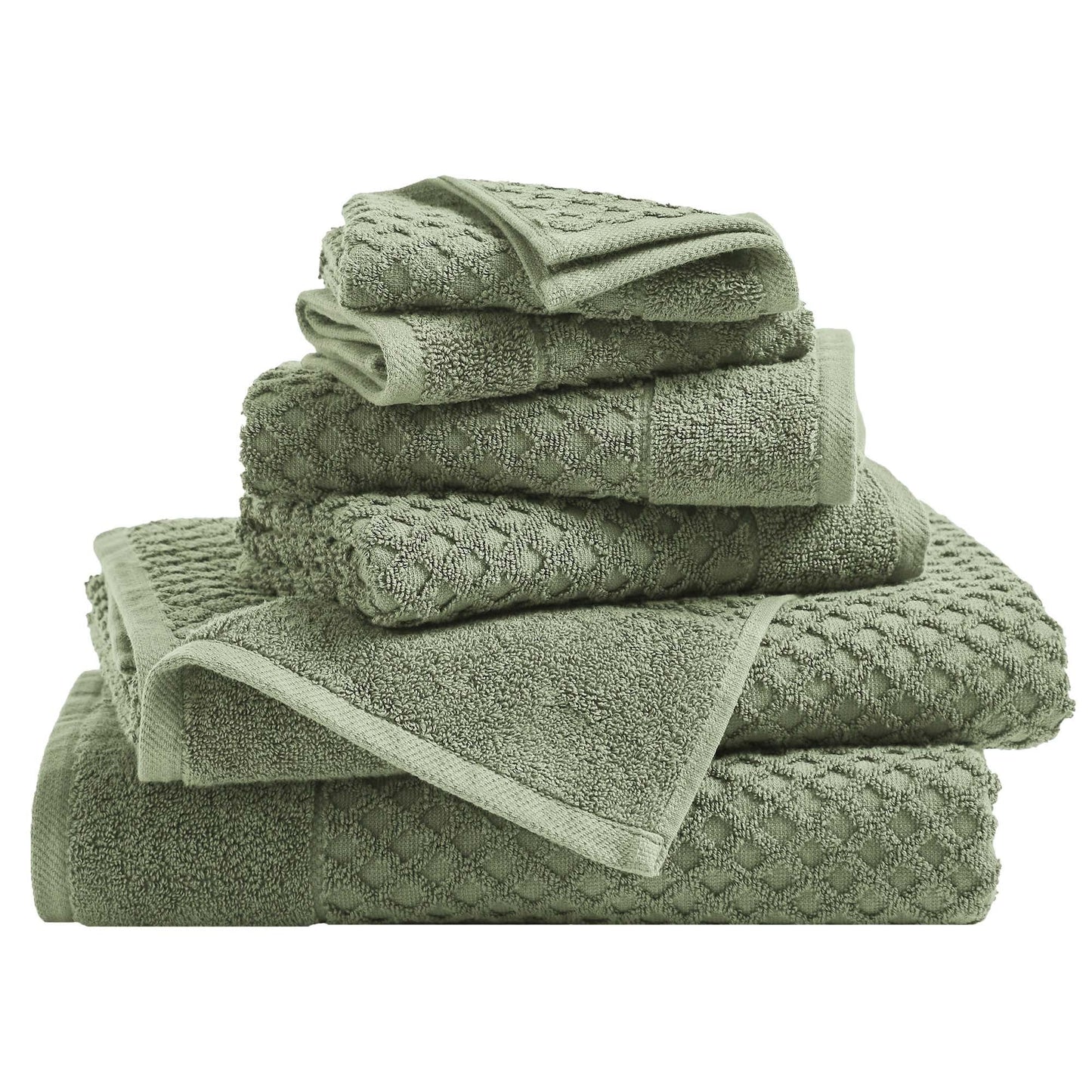 Cotton Diamond Waffle Weave Bath Towel Set - Grayson Collection