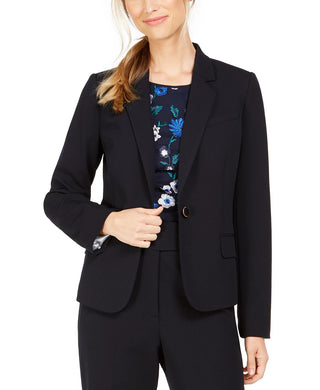 Calvin Klein Blazer Feminino de Botão Único Azul Marinho Tamanho 4