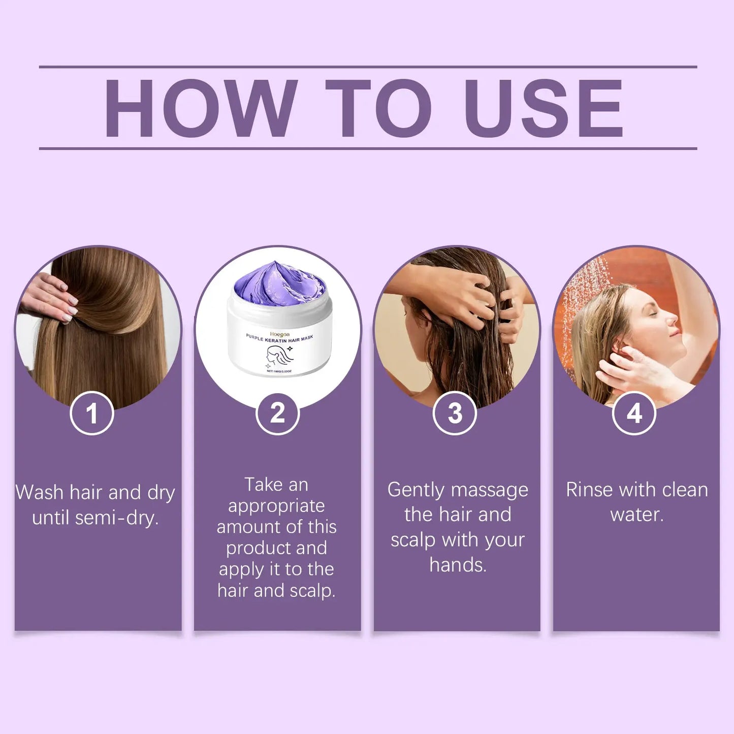 Keratin Purple Hair Mask for Dry Frizzy Hair 50ml