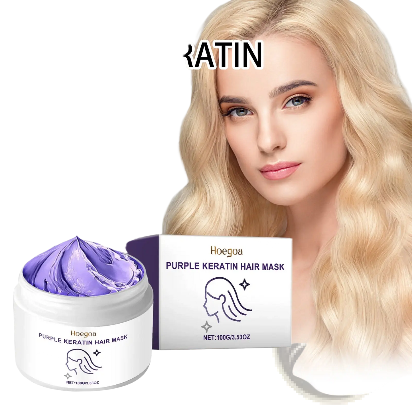 Keratin Purple Hair Mask for Dry Frizzy Hair 50ml