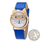 Kids Cartoon Cat Face Quartz Watch with Gold Frame