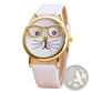Kids Cartoon Cat Face Quartz Watch with Gold Frame
