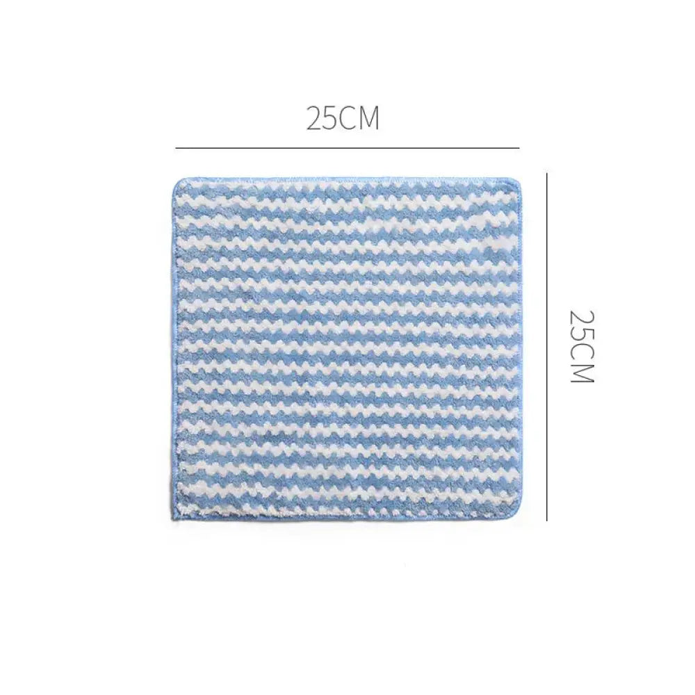 Super Absorbent Striped Coral Fleece Kitchen Cleaning Cloths