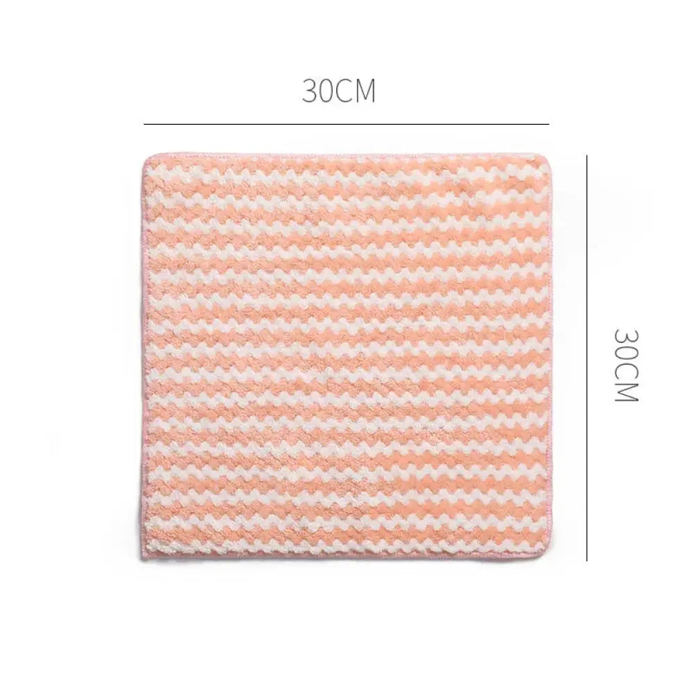 Super Absorbent Striped Coral Fleece Kitchen Cleaning Cloths