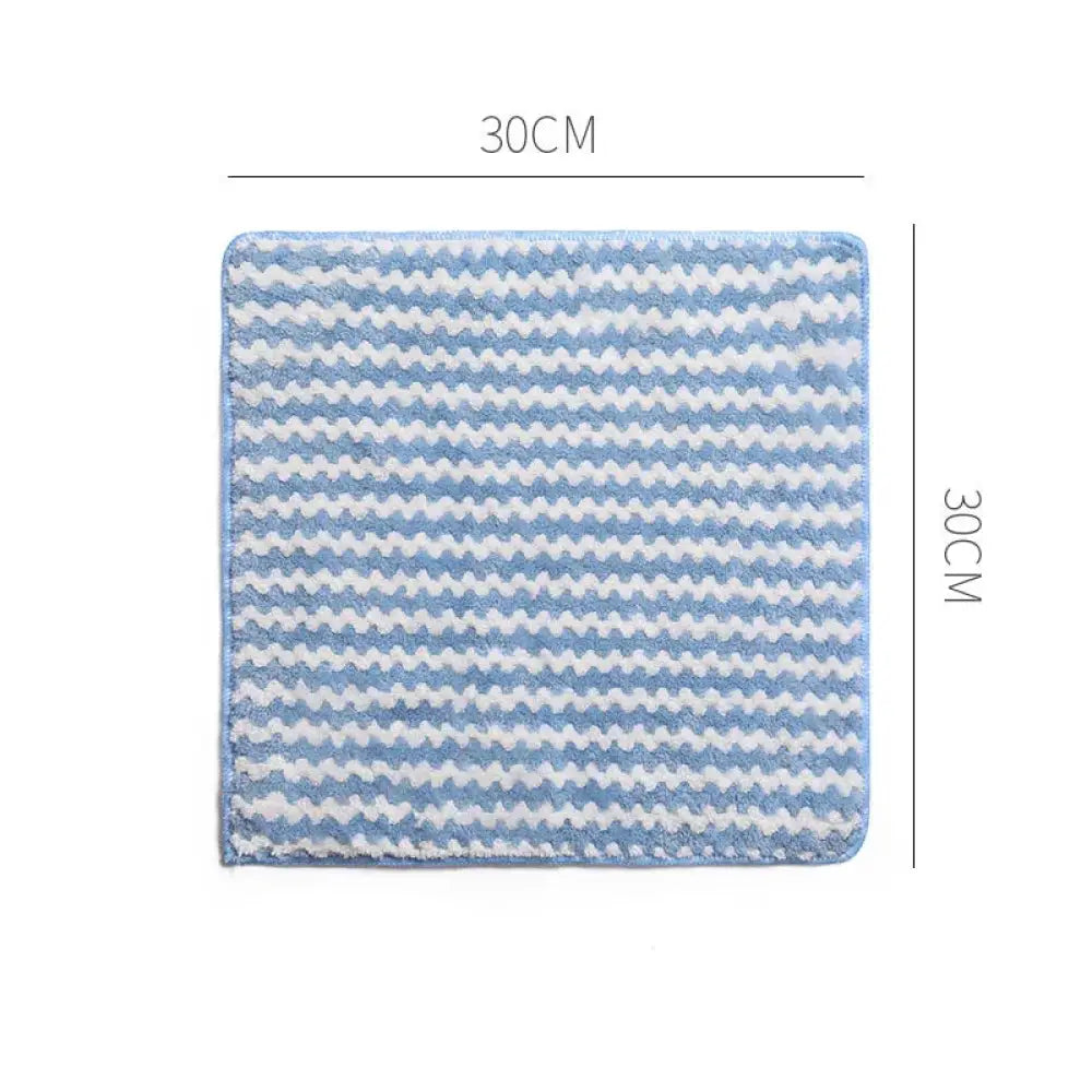 Super Absorbent Striped Coral Fleece Kitchen Cleaning Cloths