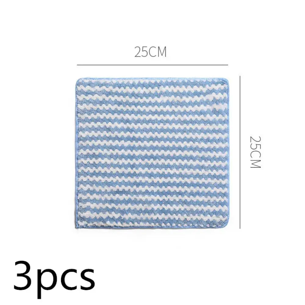 Super Absorbent Striped Coral Fleece Kitchen Cleaning Cloths