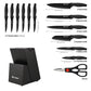 Kitchen Knife Set 15 Piece Carbon Steel with Sharpener