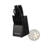 Kitchen Knife Set 15 Piece Carbon Steel with Sharpener