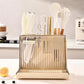 Cream Acrylic Knife Block and Cutlery Storage Rack