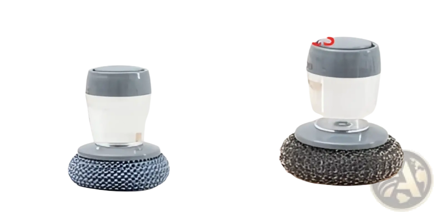 Kitchen Soap Dispensing Palm Brush and Scrubber Set
