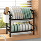 Two Tier Metal Kitchen Dish Drying Rack and Organizer