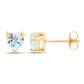 0.70 Carat Genuine Blue Topaz 14K Yellow Gold Earrings