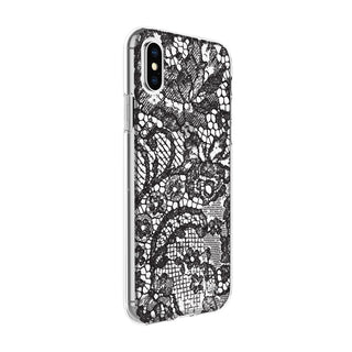 Capa protetora estampada Kendall + Kylie para iPhone X com estampa de renda preta
