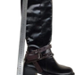 Knight Boots Women's Buckle Strap Chunky Heel Suede