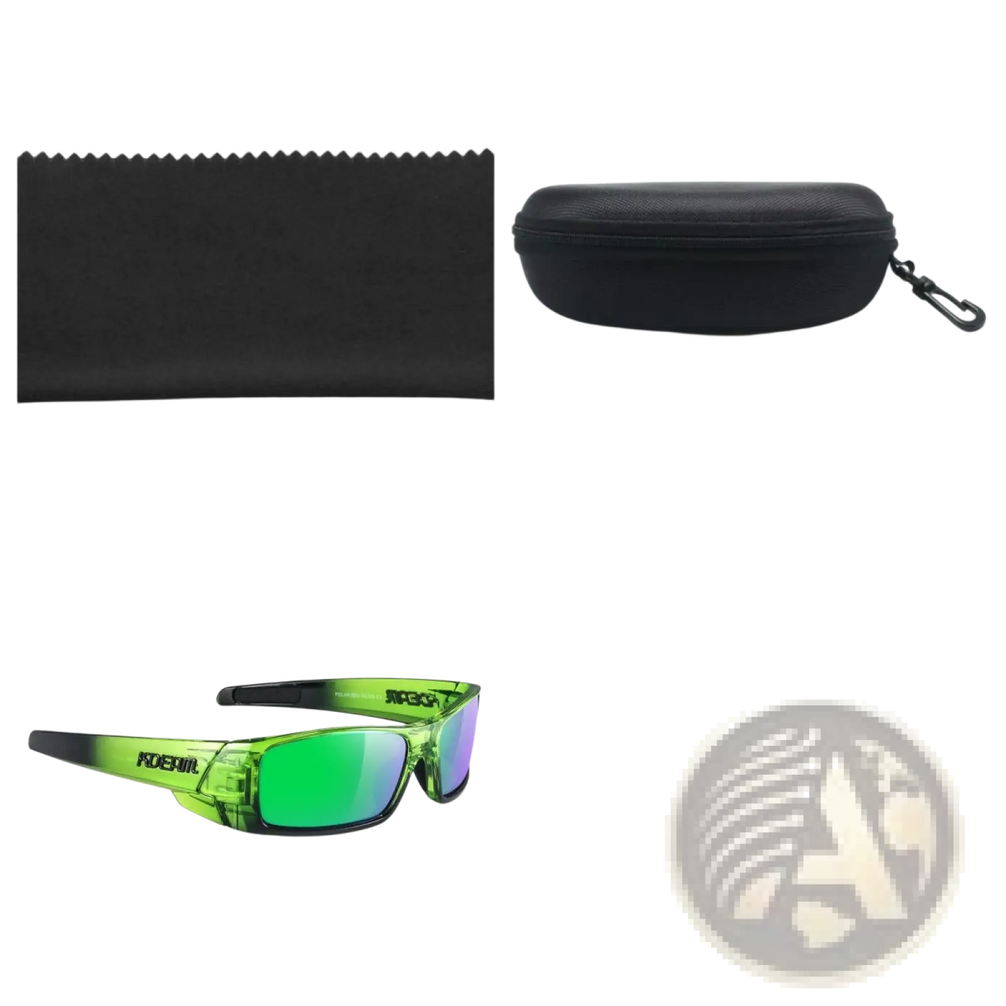 Koda Sport Polarized Square Mirror Lens Sunglasses