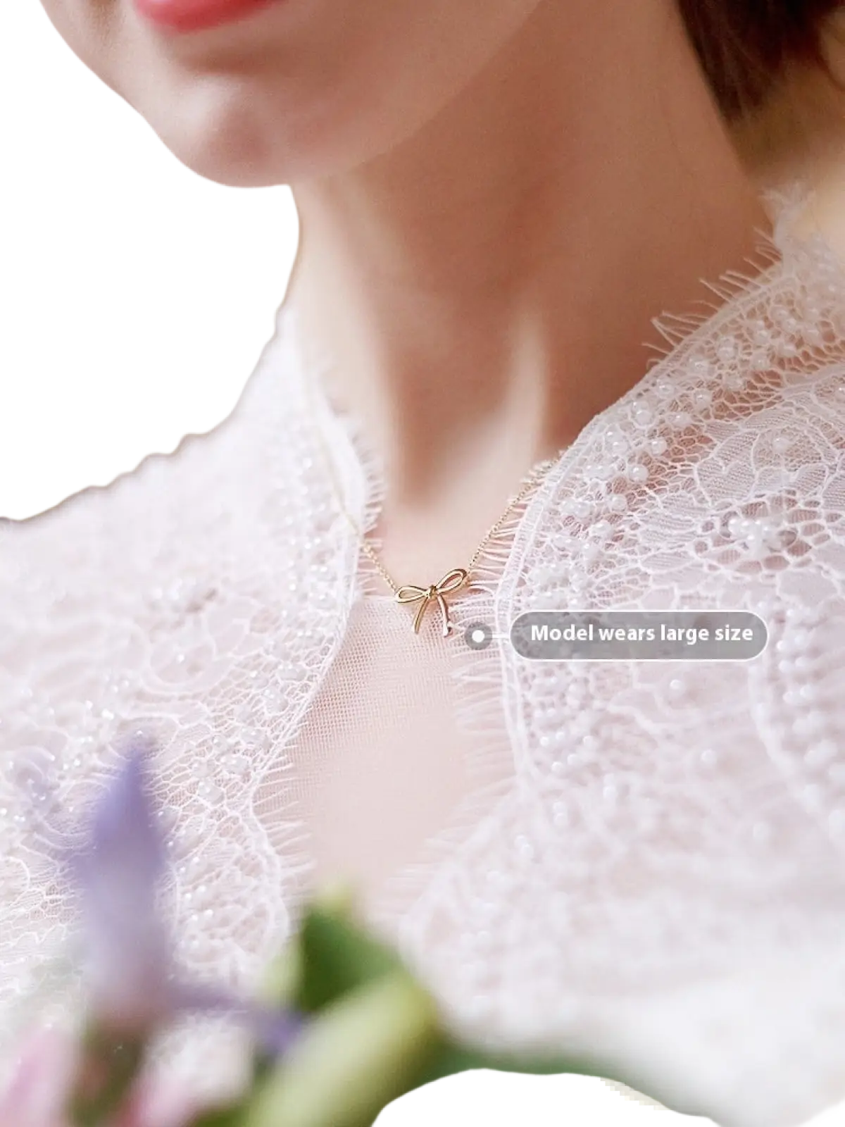 Korean Style Bow Pendant Gold and Silver Clavicle Necklace