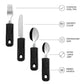 Conjunto de cozinha Homvare de 4 peças, utensílios adaptáveis ​​com alças largas, sem peso e antiderrapantes para tremores nas mãos