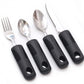 Conjunto de cozinha Homvare de 4 peças, utensílios adaptáveis ​​com alças largas, sem peso e antiderrapantes para tremores nas mãos